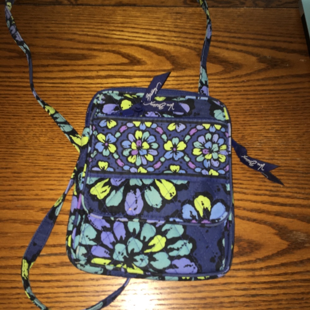 Vera Bradley blue and green crossbody hipster bag purse